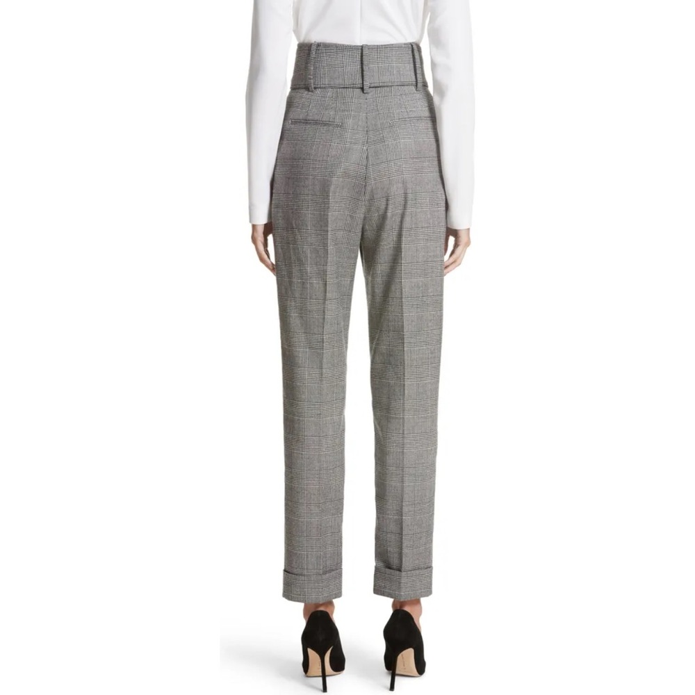 SARA BATTAGLIA Glen Plaid Belted High Waist Pants Trousers Gray Size 6 S 42 - Picture 2 of 12